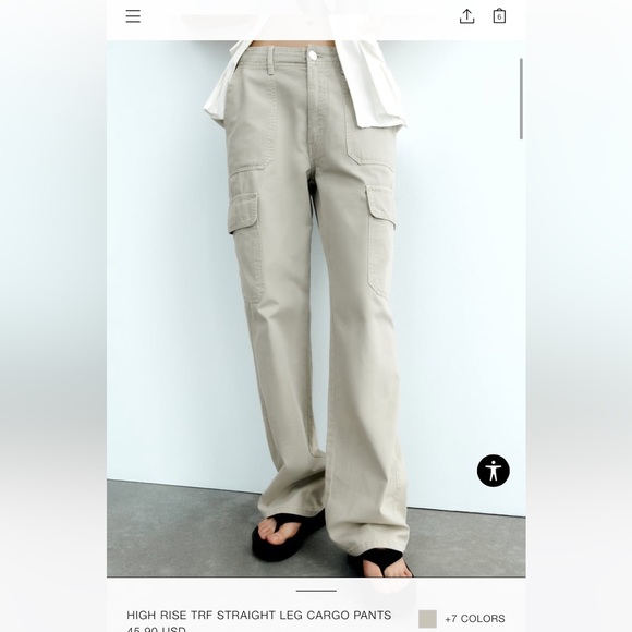 Zara cargo pants high rise trf - Picture 8 of 8